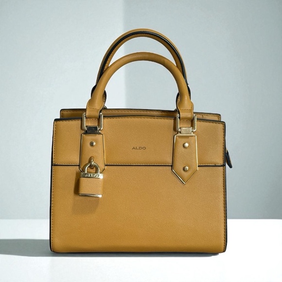 Aldo Mustard Yellow Satchel Crossbody Bag Handbag - Picture 2 of 14